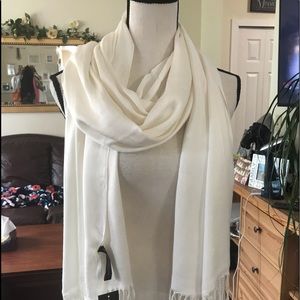 NWT INC Scarf 76” long  White